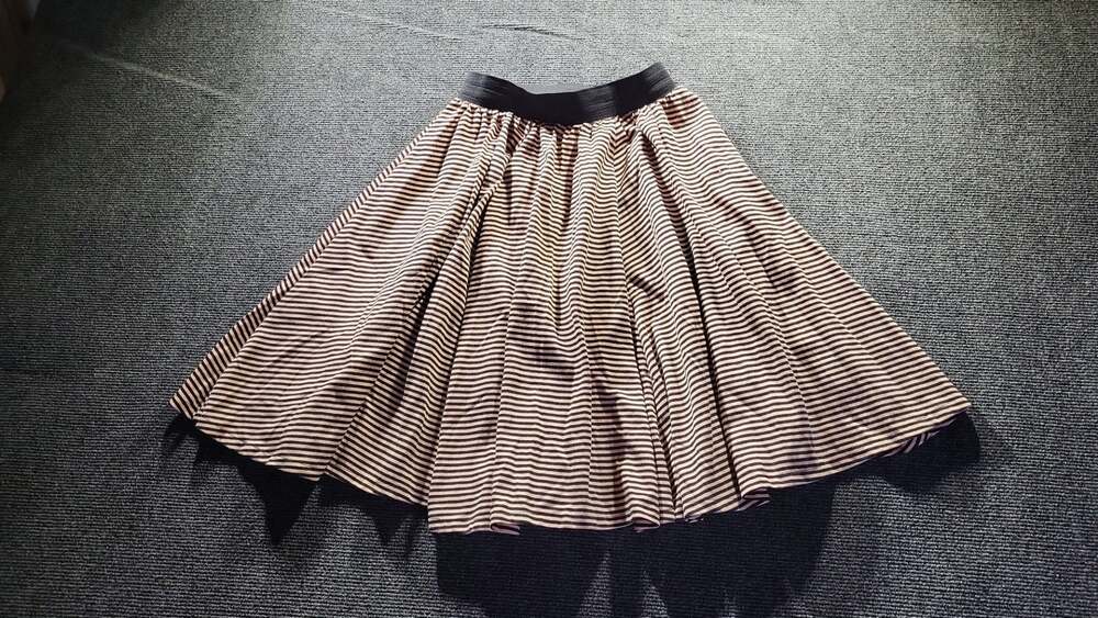 Vintage Mainframe Striped Flared Skirt Size Small 3-5